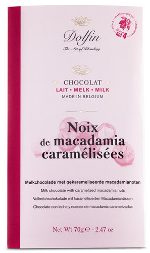 Milk chocolate with caramelised macadamia nuts - Dolfin