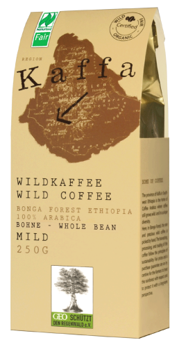 Kaffa Wildkaffee Mild 250g ganze Bohne