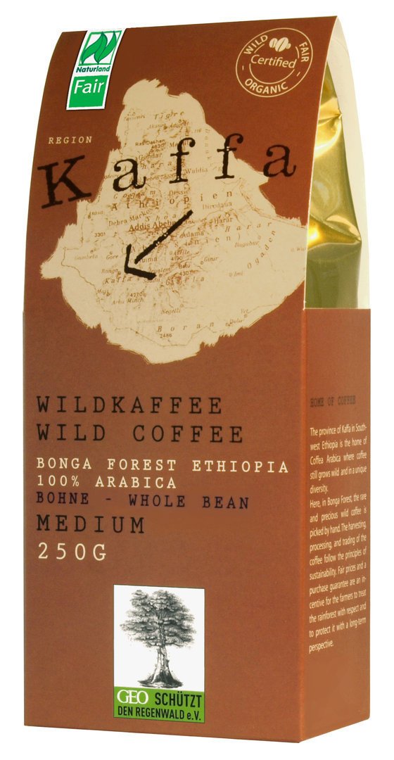 Kaffa Wildkaffee Medium 250g ganze Bohne